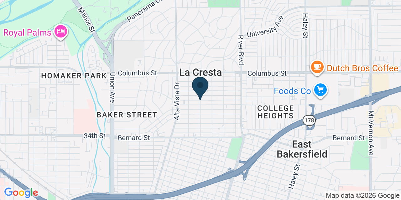 Map showing Kern County, CA
