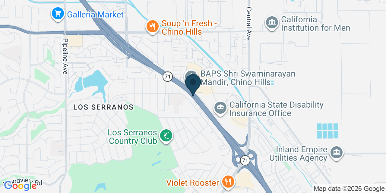 Map showing Chino Hills, San Bernardino County, CA