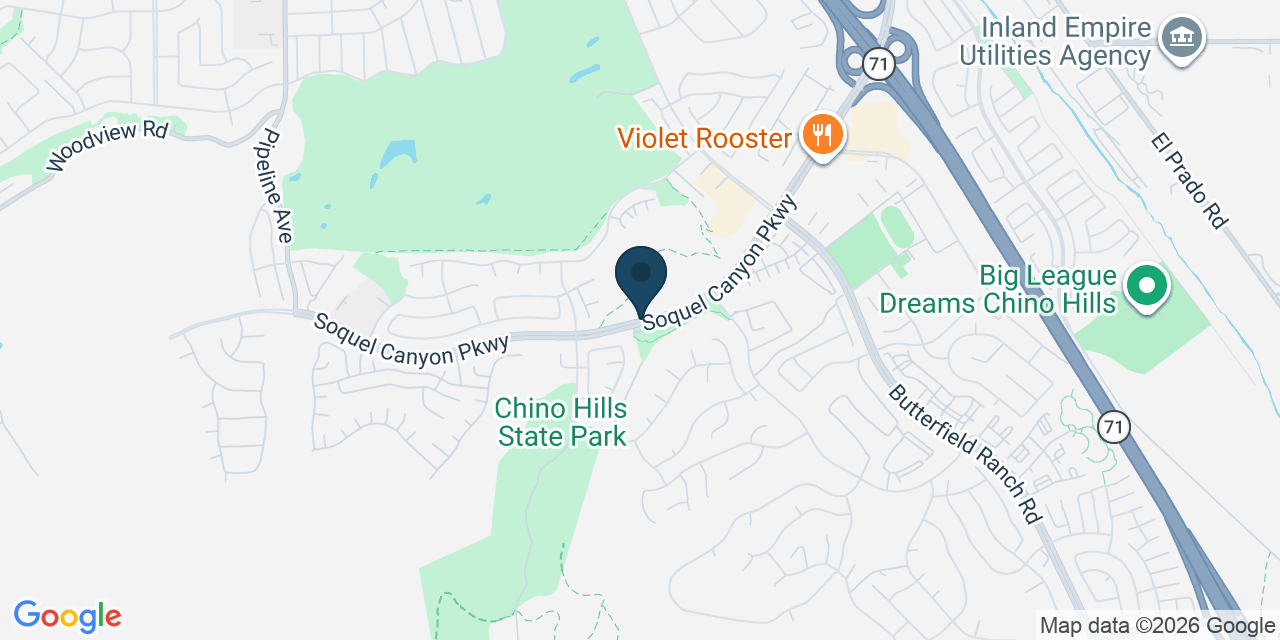 Map showing Chino Hills, San Bernardino County, CA