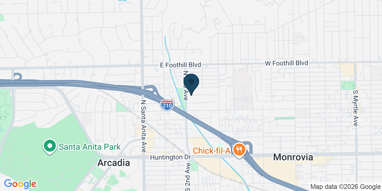 Map showing Arcadia, Los Angeles County, CA