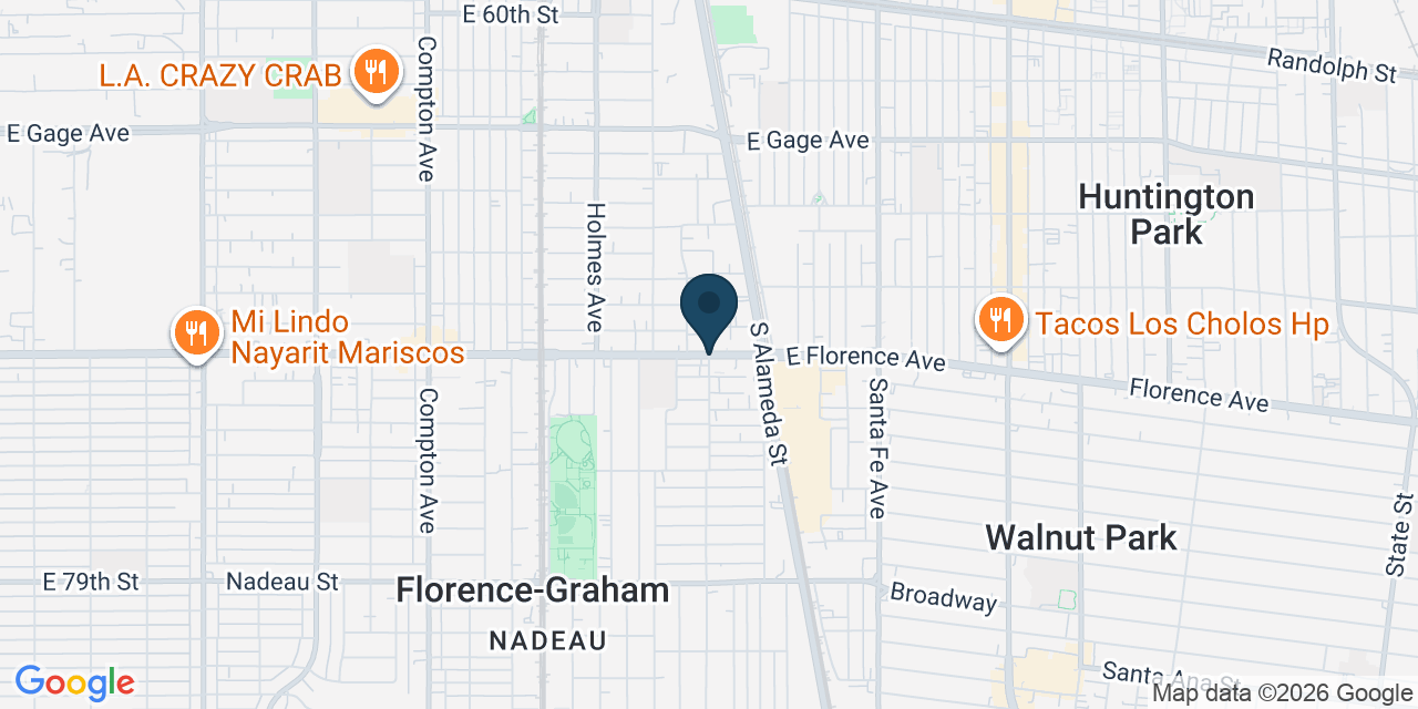 Map showing Florence-Graham, Los Angeles County, CA