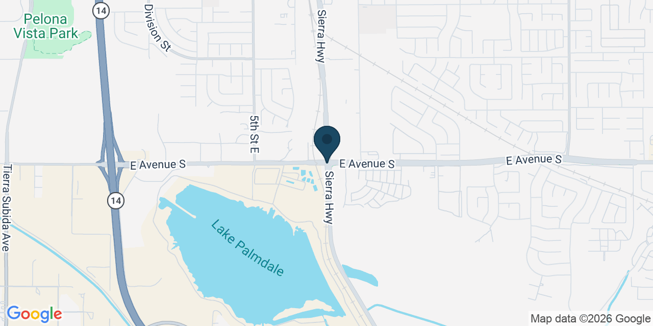 Map showing Palmdale, Los Angeles County, CA