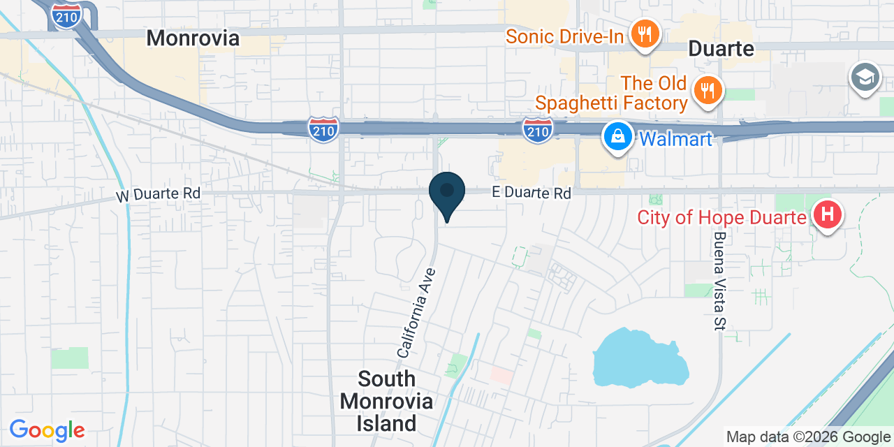 Map showing Monrovia, Los Angeles County, CA