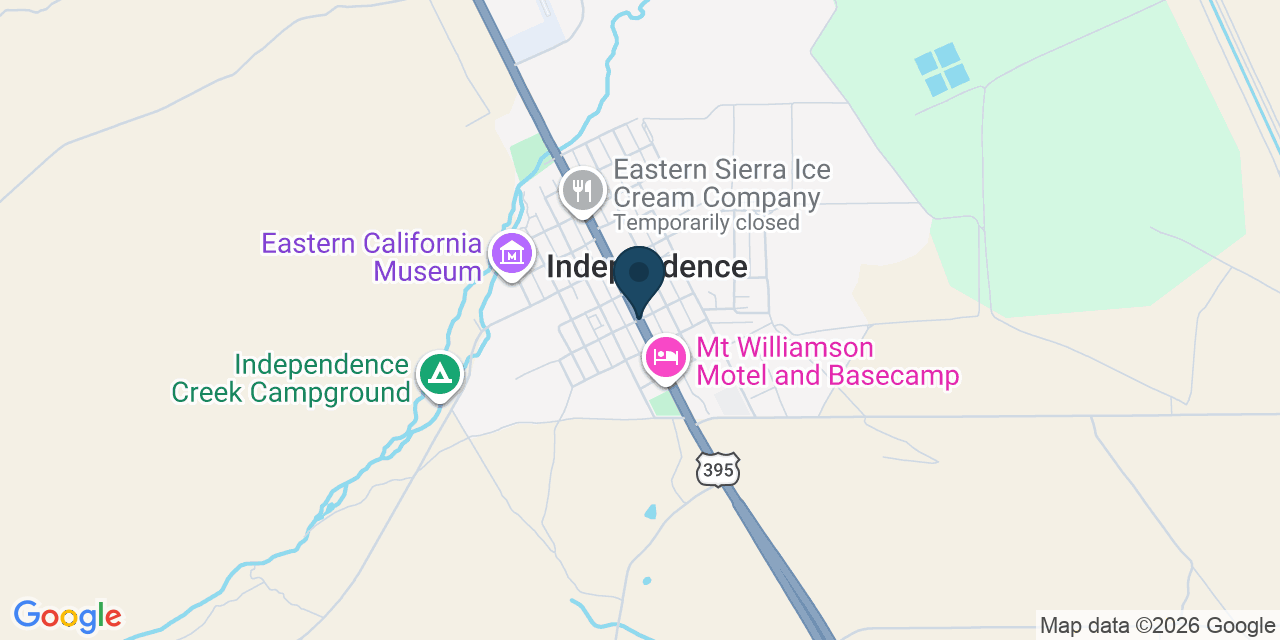 Map showing Independence, Inyo County, CA