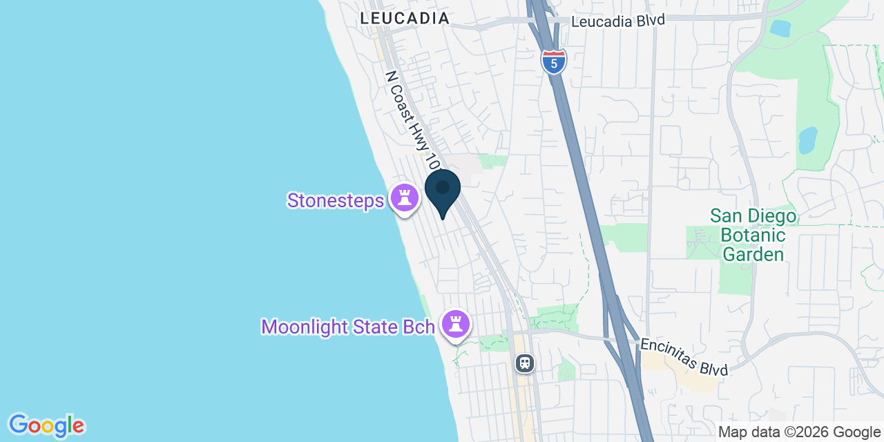 Map showing Encinitas, San Diego County, CA