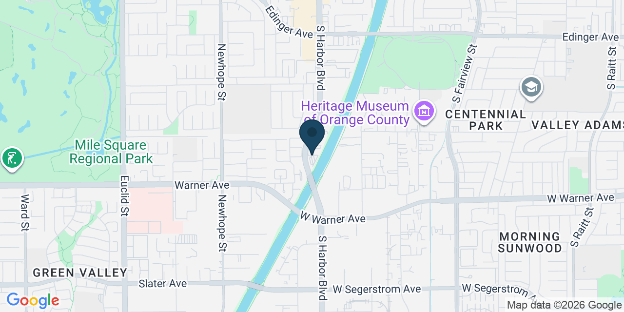 Map showing Fountain Valley, Orange County, CA