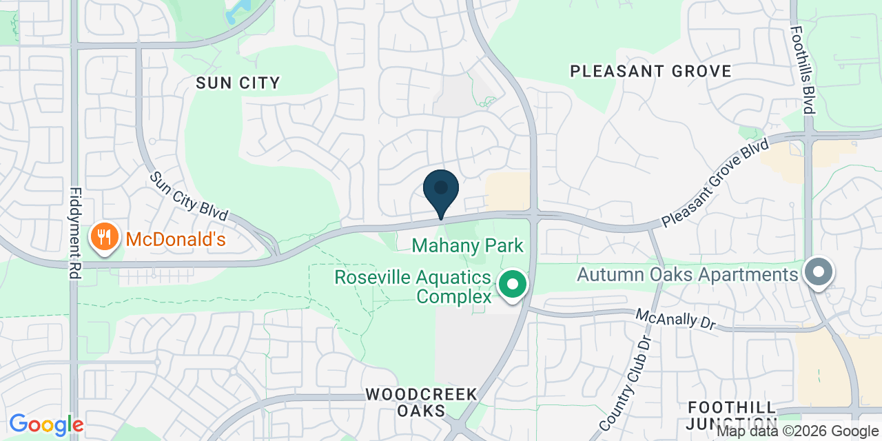 Map showing Roseville, Placer County, CA