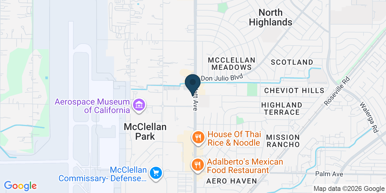 Map showing North Highlands, Sacramento County, CA