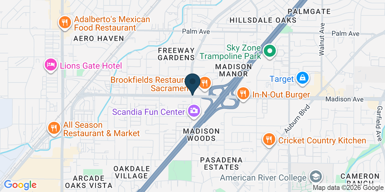 Map showing North Highlands, Sacramento County, CA