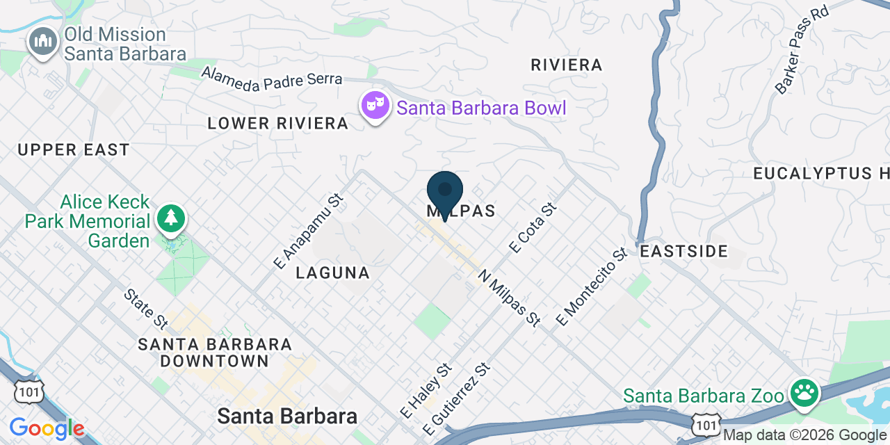 Map showing Santa Barbara, Santa Barbara County, CA