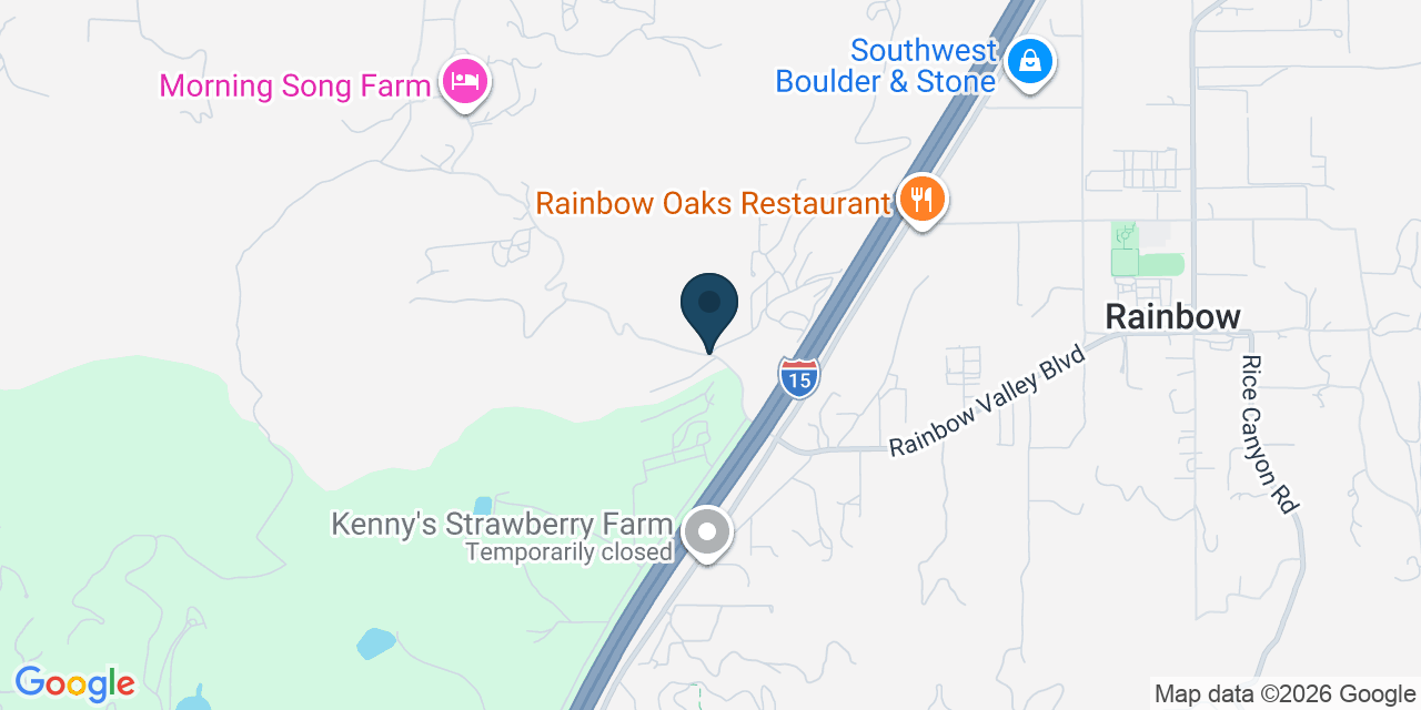 Map showing Rainbow, San Diego County, CA