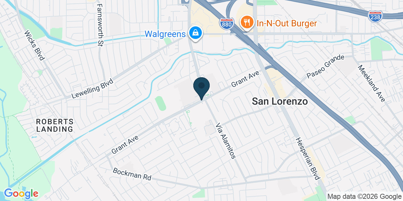 Map showing San Lorenzo, Alameda County, CA