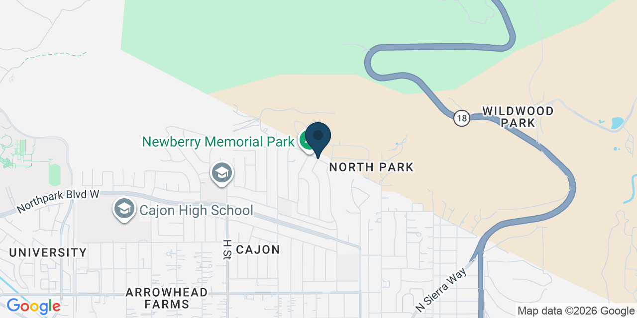 Map showing San Bernardino County, CA