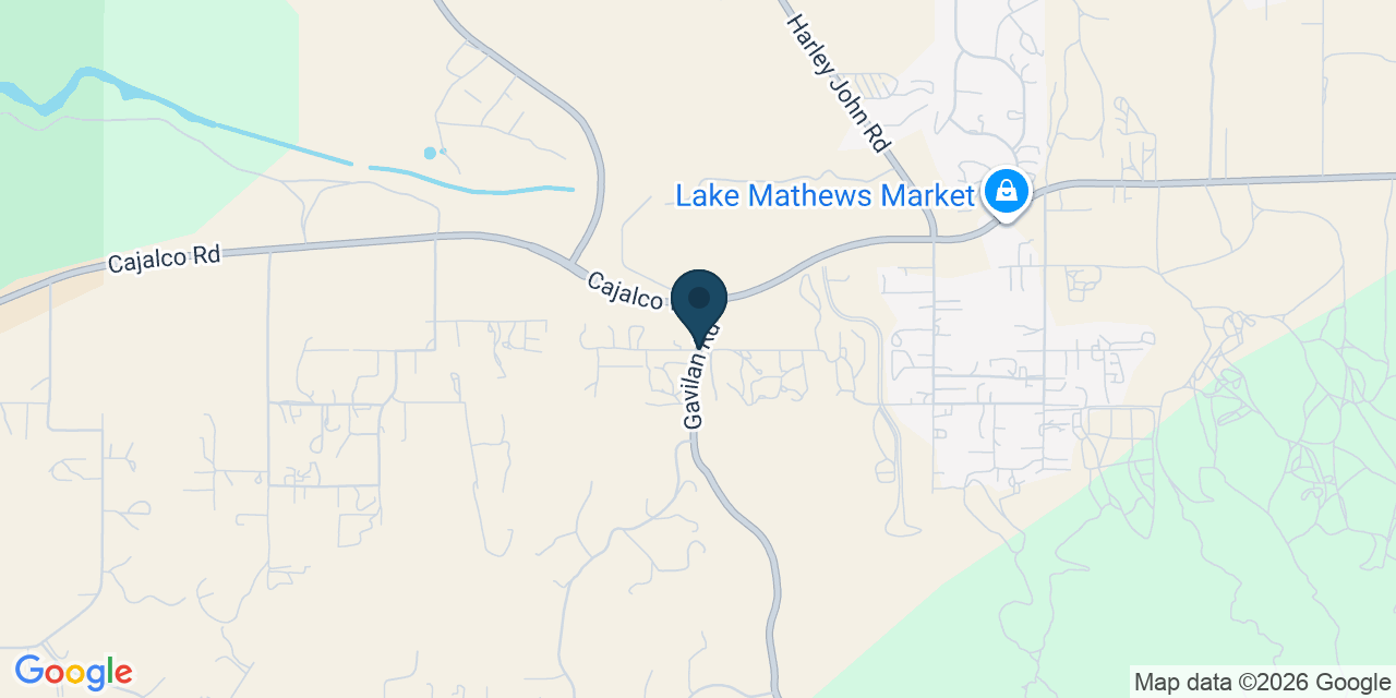 Map showing Lake Mathews, Riverside County, CA