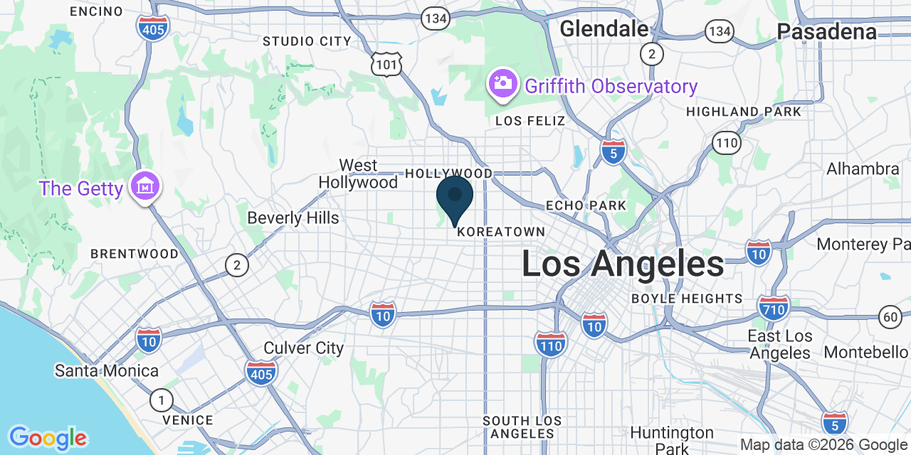 Map showing Los Angeles, Los Angeles County, CA