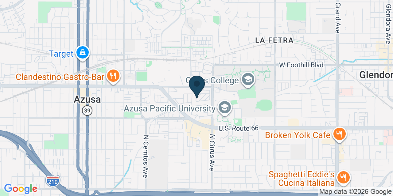 Map showing Azusa, Los Angeles County, CA