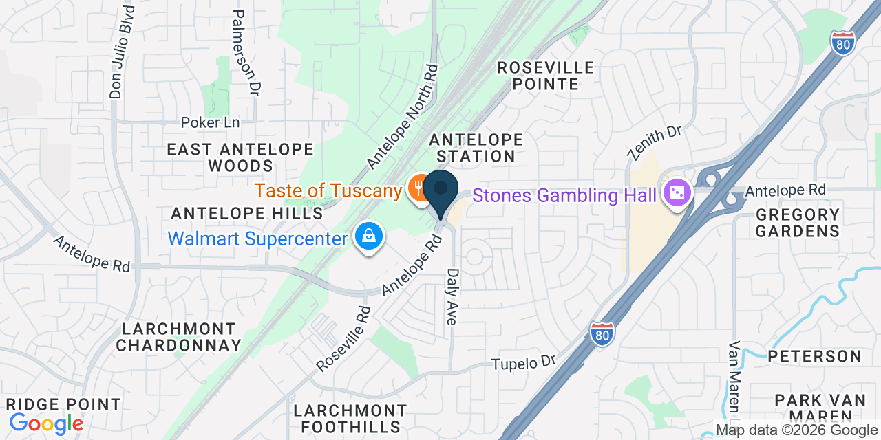 Map showing Antelope, Sacramento County, CA