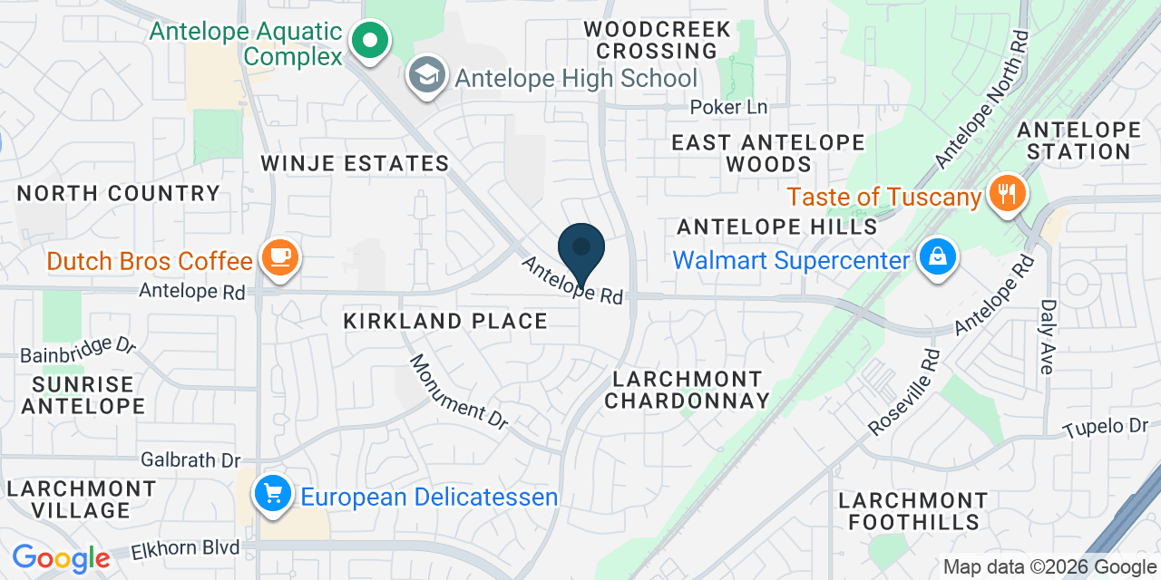 Map showing Antelope, Sacramento County, CA