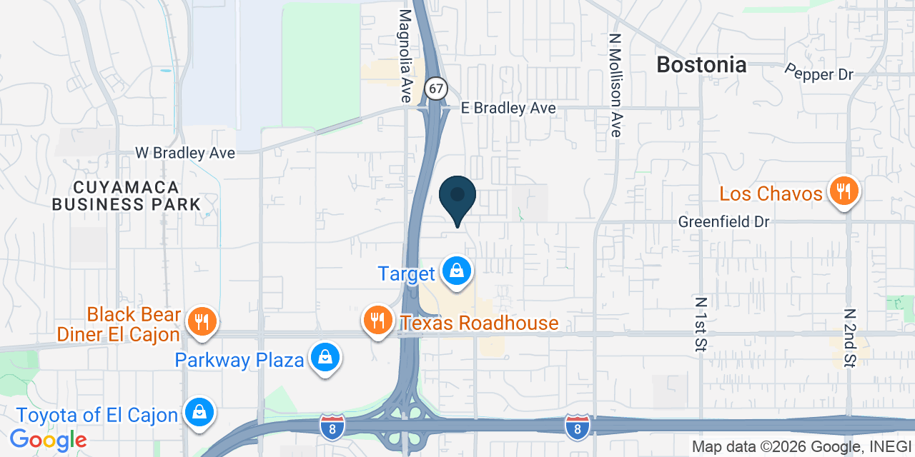 Map showing El Cajon, San Diego County, CA