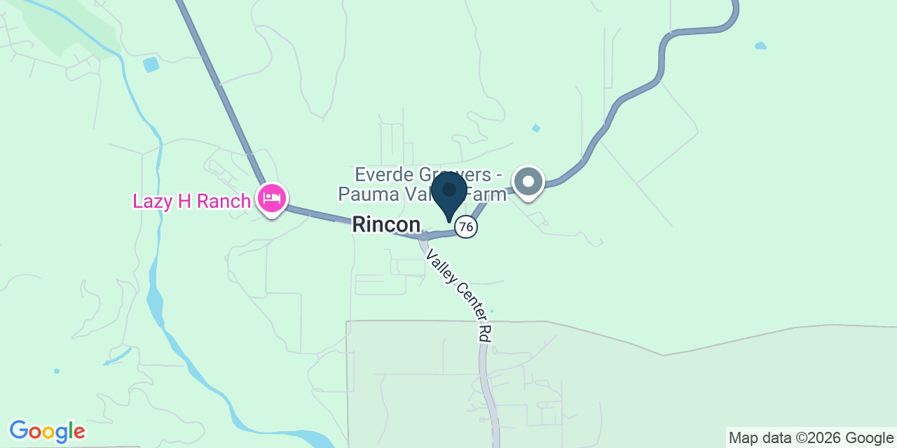 Map showing Pauma Valley, San Diego County, CA