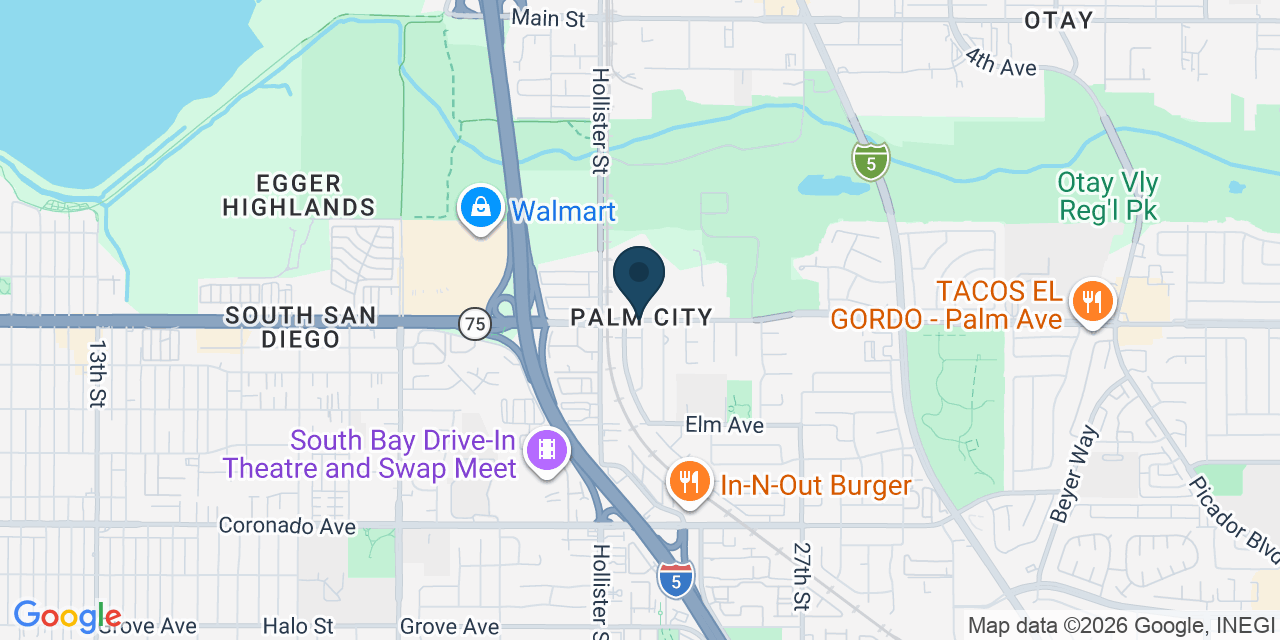 Map showing San Diego County, CA