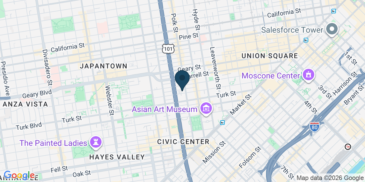 Map showing San Francisco, San Francisco County, CA