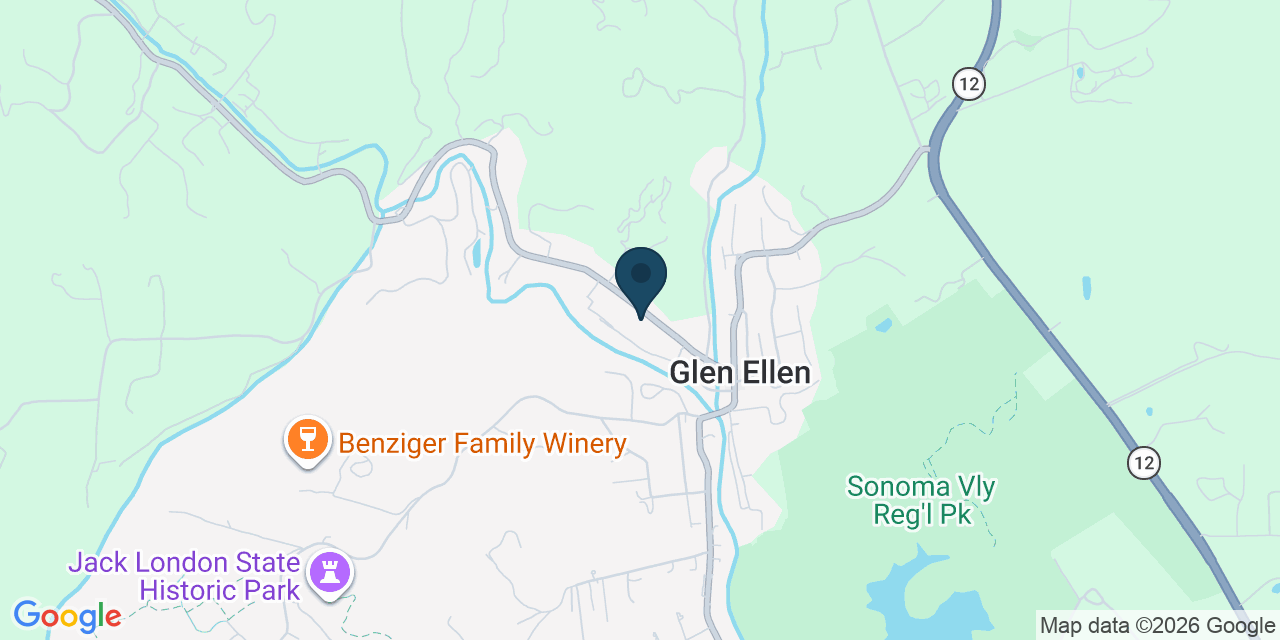 Map showing Glen Ellen, Sonoma County, CA