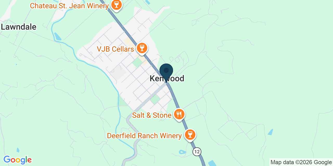 Map showing Kenwood, Sonoma County, CA
