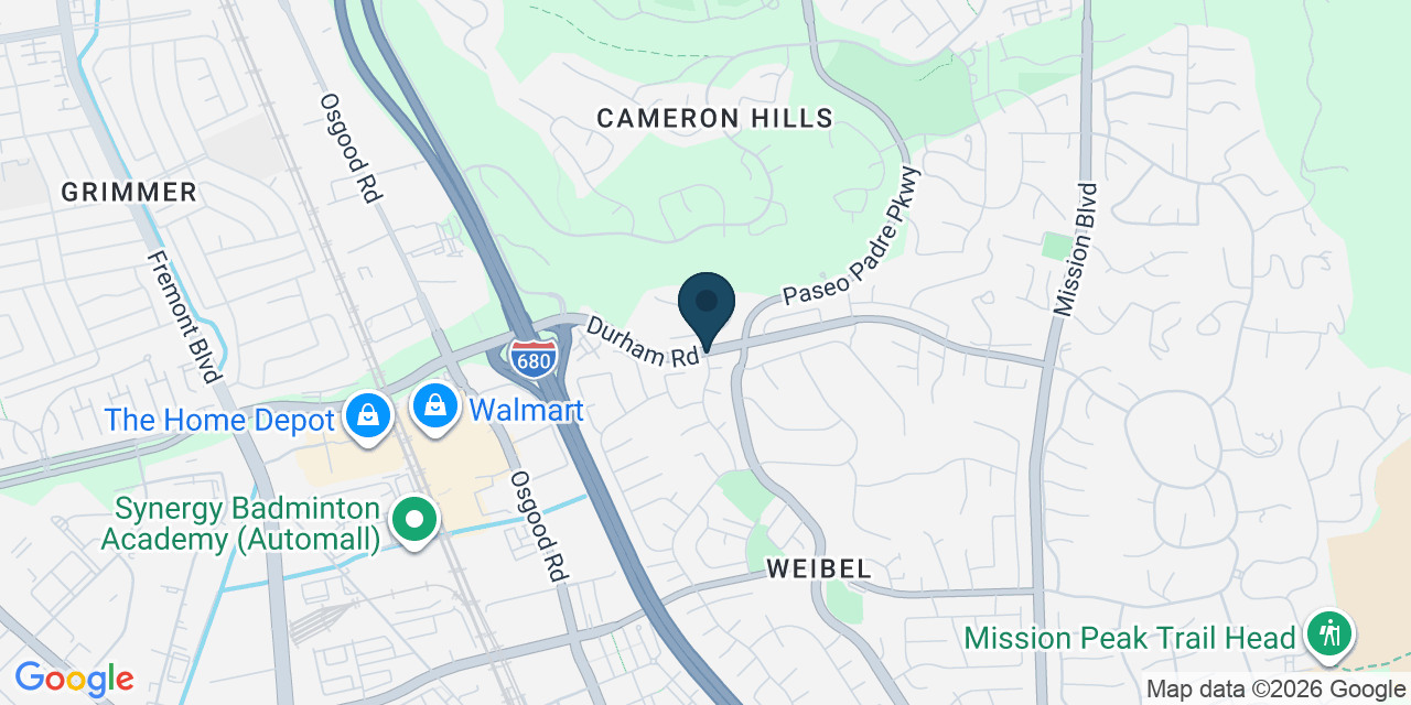 Map showing Fremont, Alameda County, CA