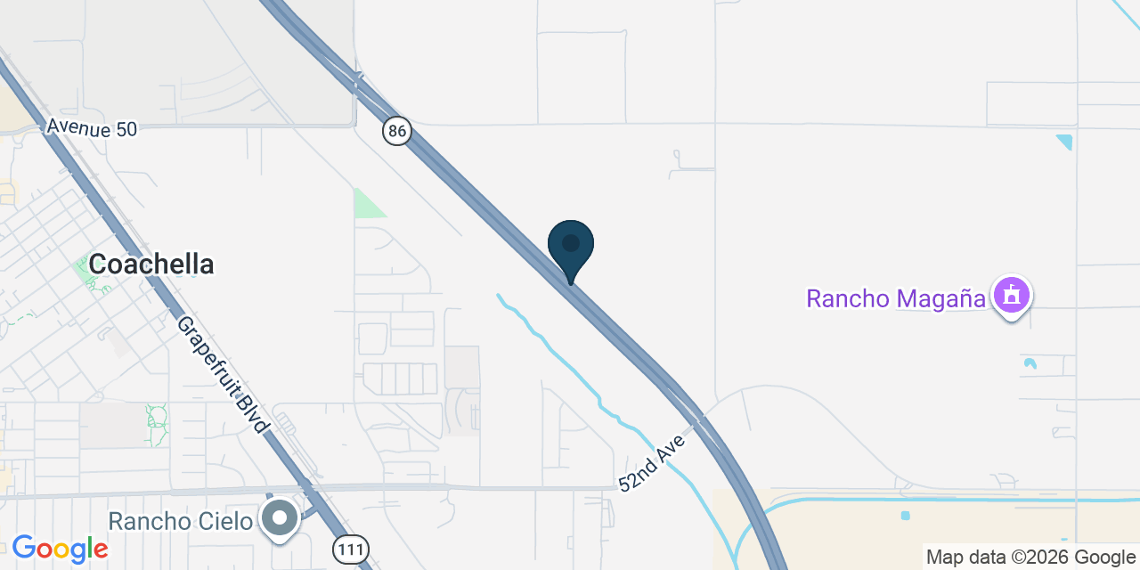 Map showing Coachella, Riverside County, CA