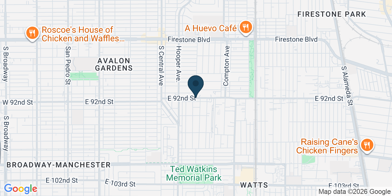 Map showing Florence-Graham, Los Angeles County, CA