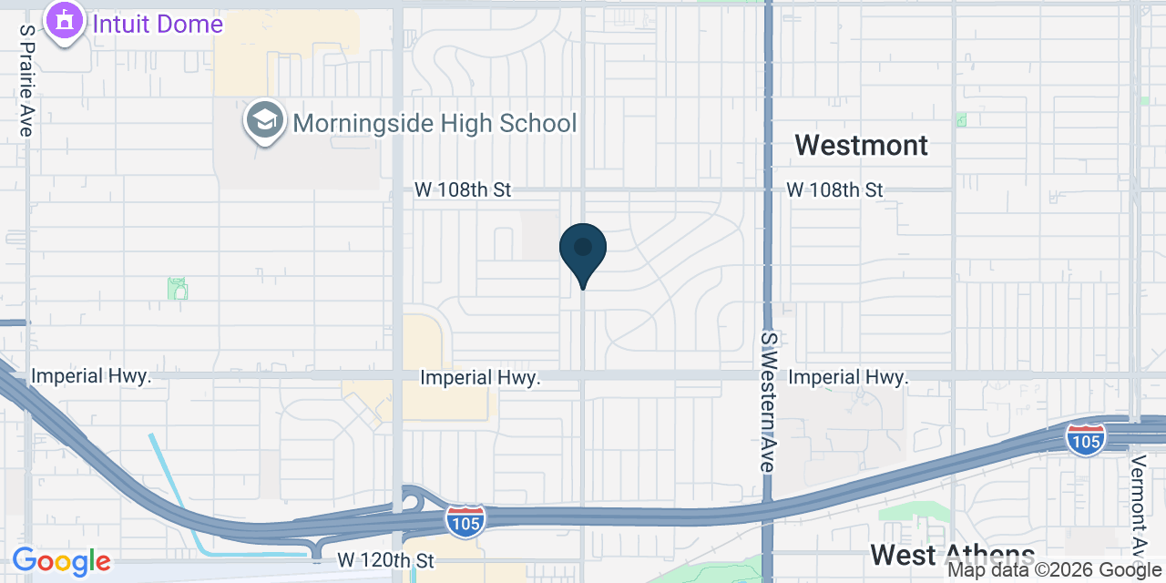 Map showing Inglewood, Los Angeles County, CA