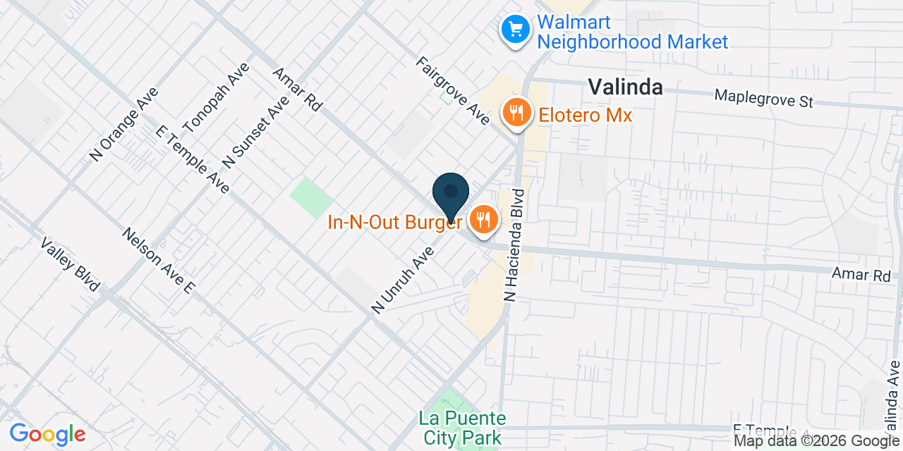 Map showing La Puente, Los Angeles County, CA