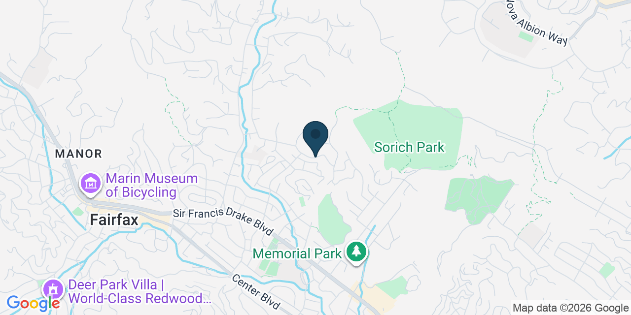Map showing San Anselmo, Marin County, CA