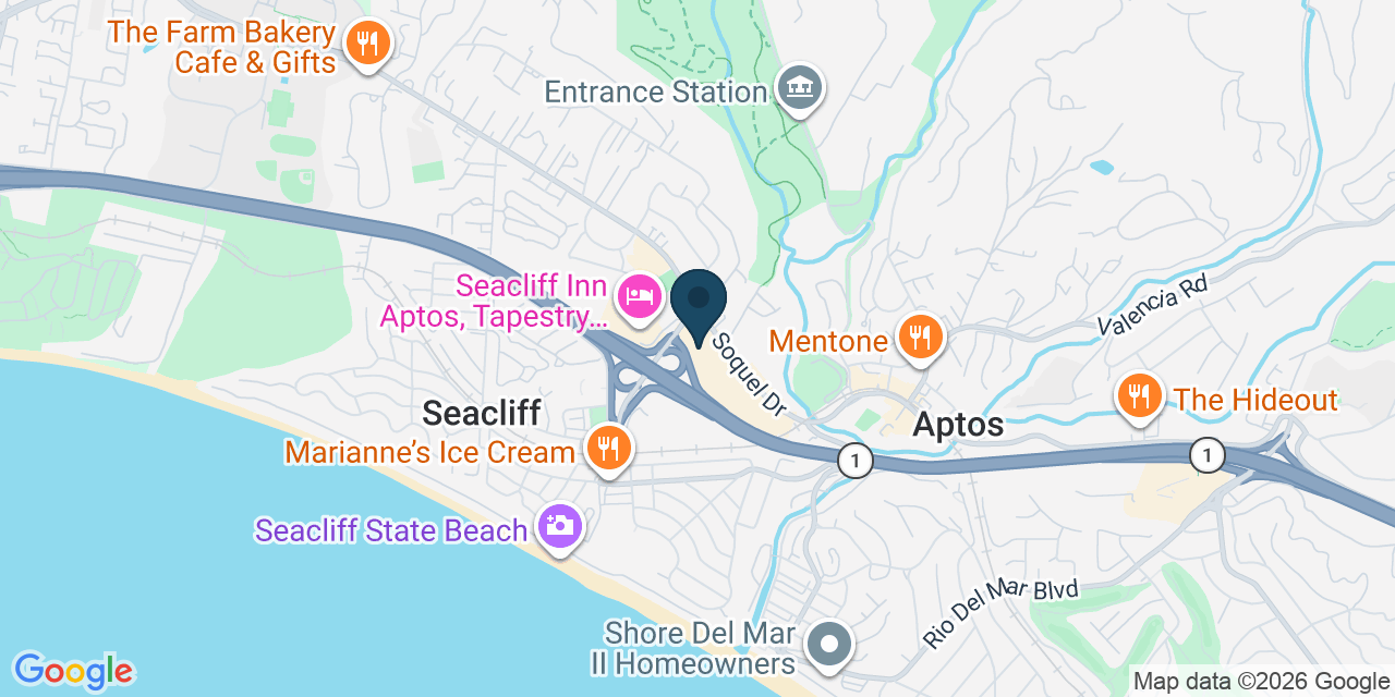 Map showing Aptos, Santa Cruz County, CA