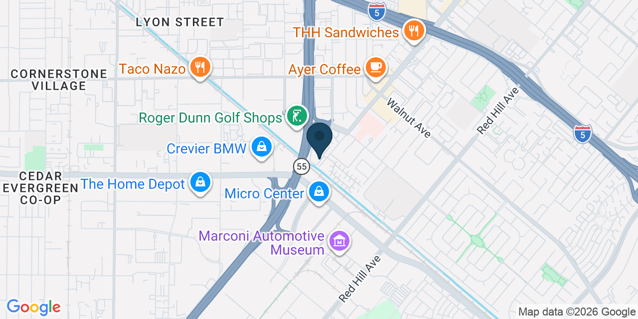 Map showing Tustin, Orange County, CA