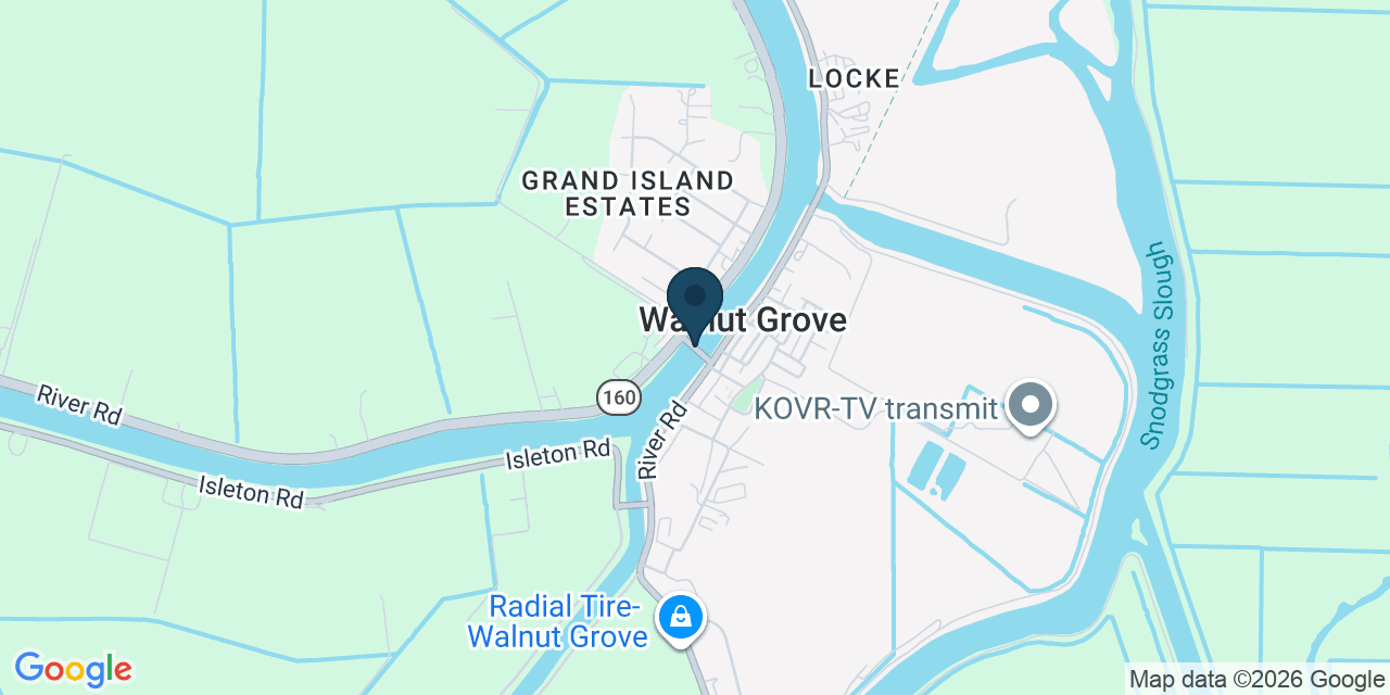 Map showing Walnut Grove, Sacramento County, CA