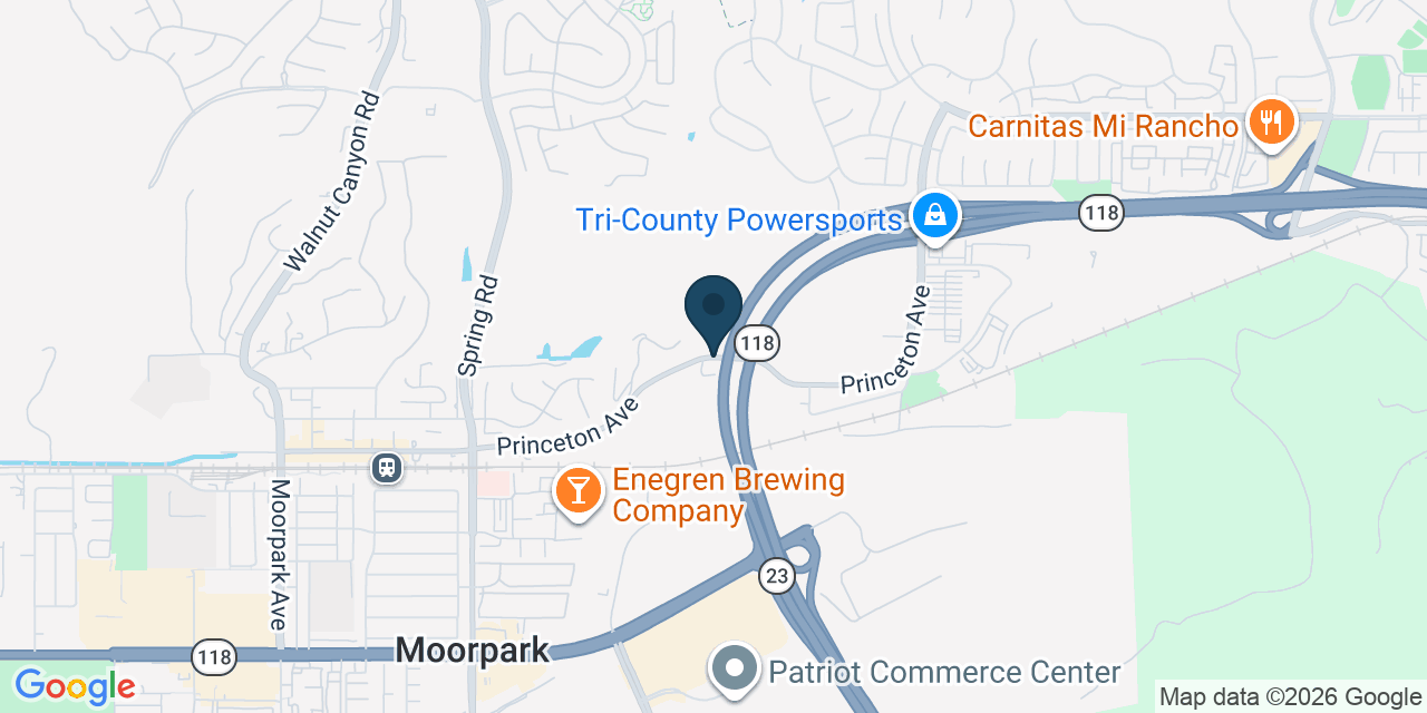 Map showing Moorpark, Ventura County, CA