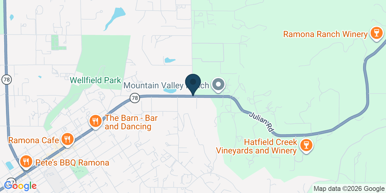 Map showing Ramona, San Diego County, CA