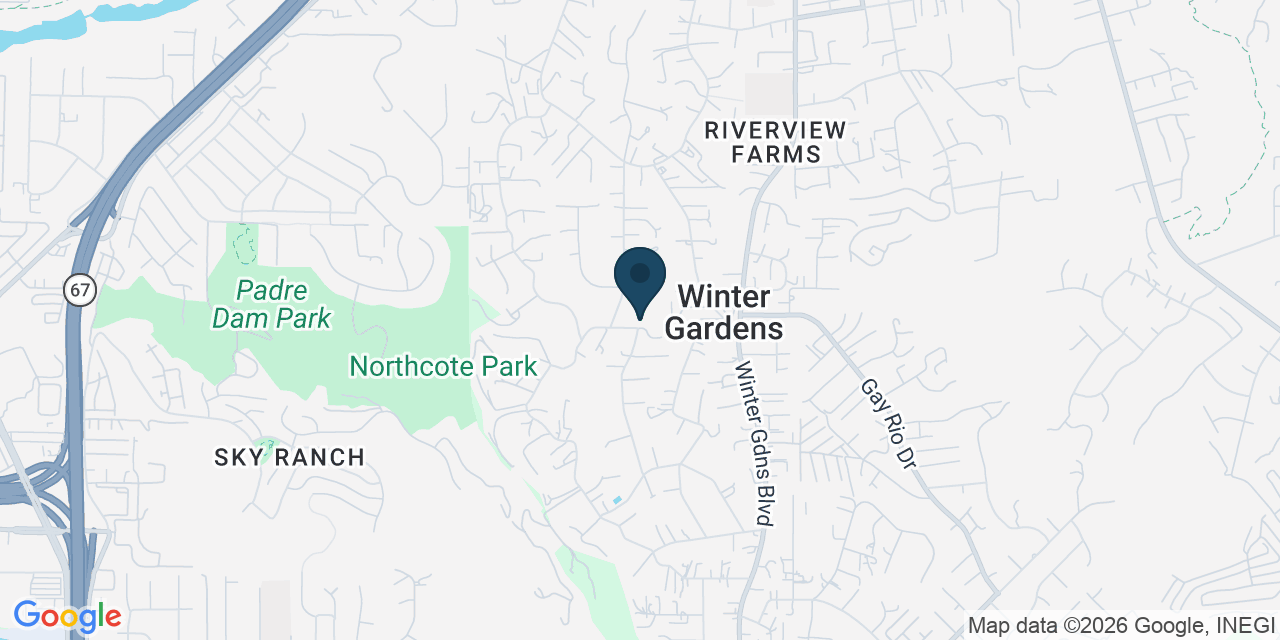 Map showing Lakeside, San Diego County, CA