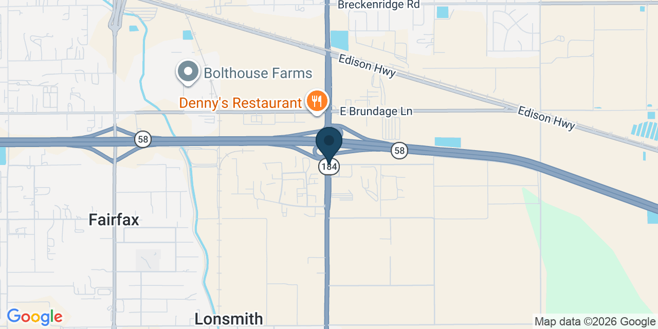 Map showing Kern County, CA