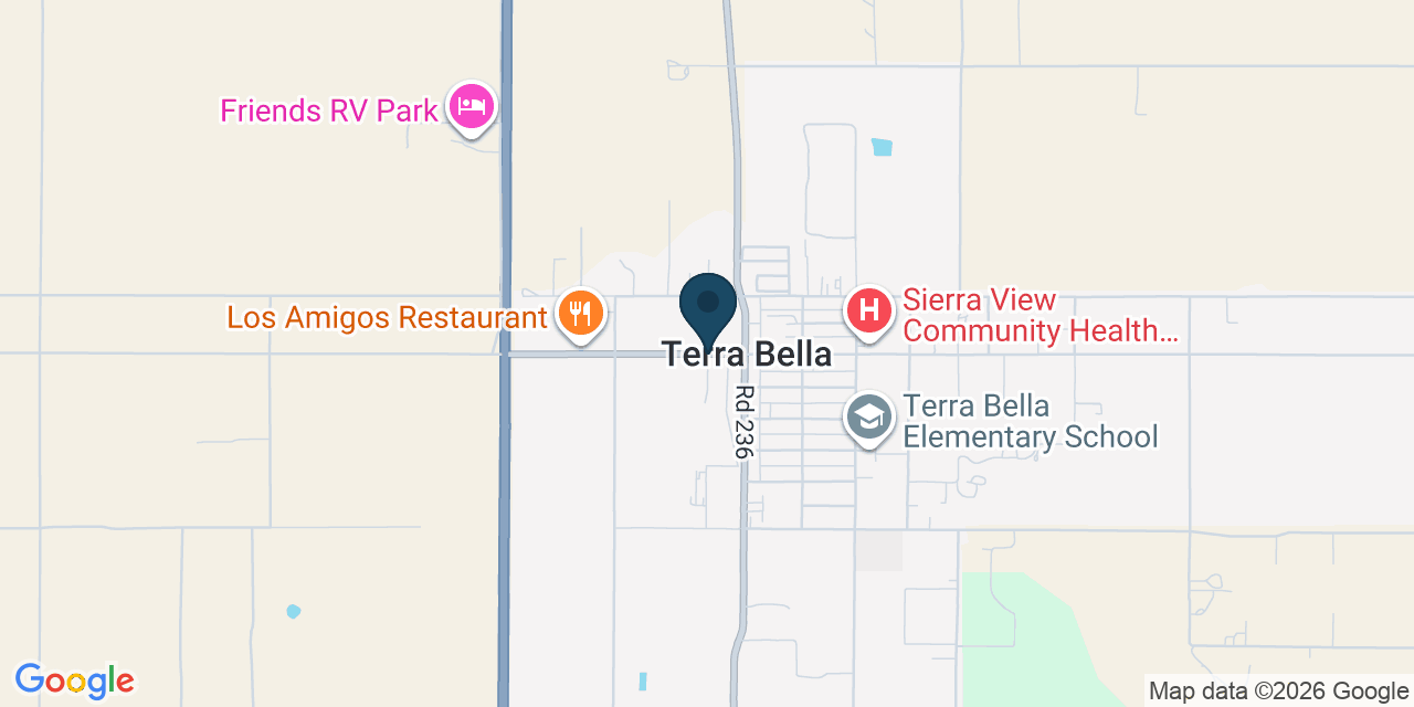 Map showing Tulare County, CA