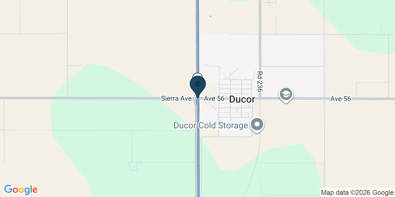 Map showing Ducor, Tulare County, CA