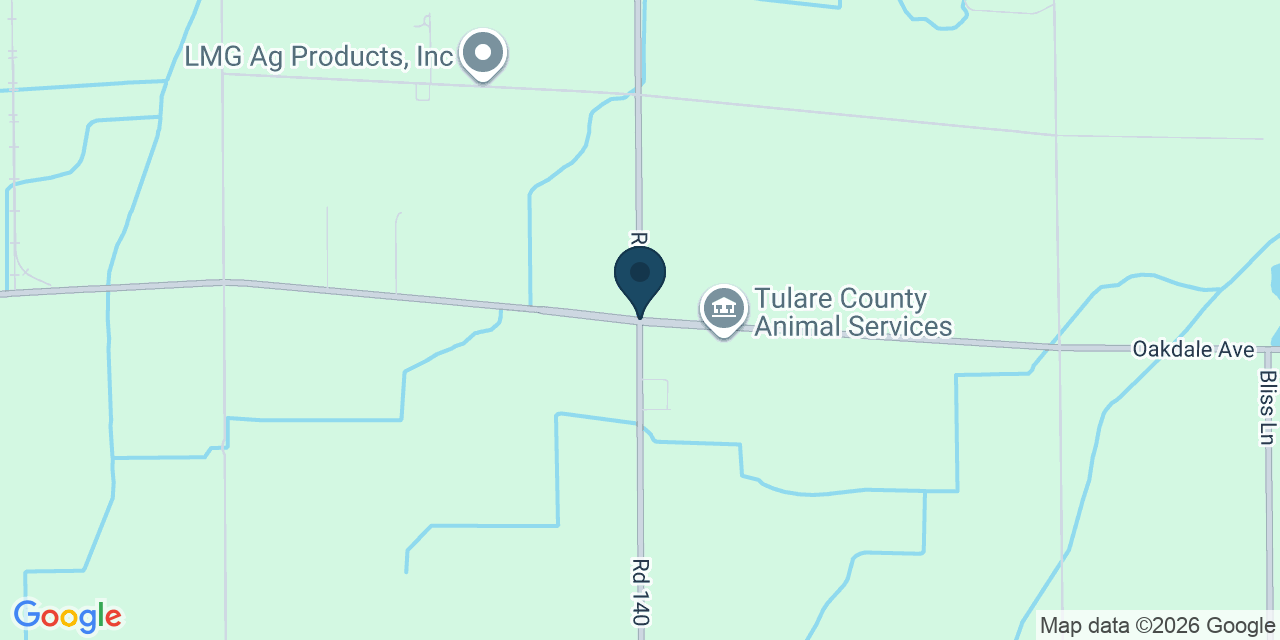 Map showing Tulare County, CA