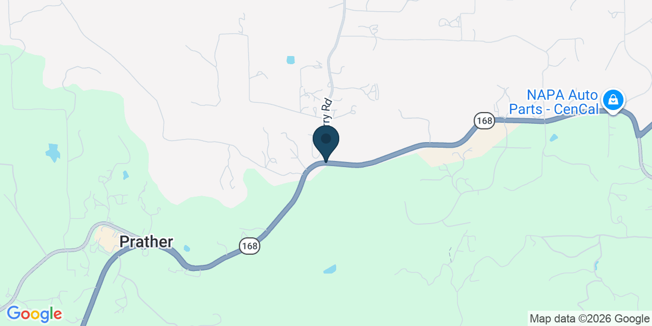 Map showing Auberry, Fresno County, CA