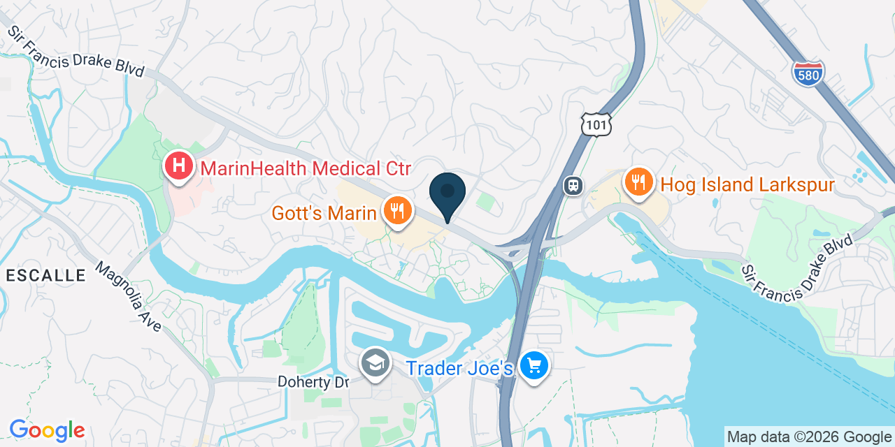 Map showing Kentfield, Marin County, CA