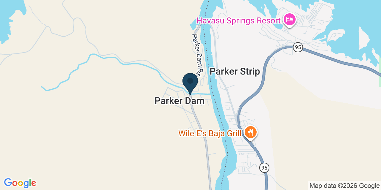 Map showing Parker Dam, San Bernardino County, CA