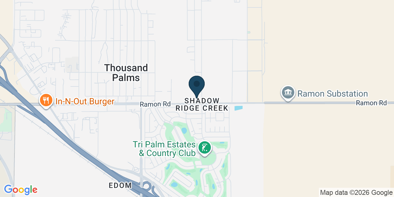 Map showing Thousand Palms, Riverside County, CA
