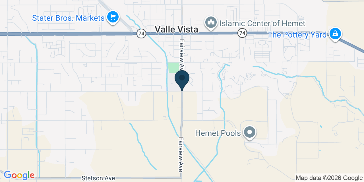 Map showing Valle Vista, Riverside County, CA