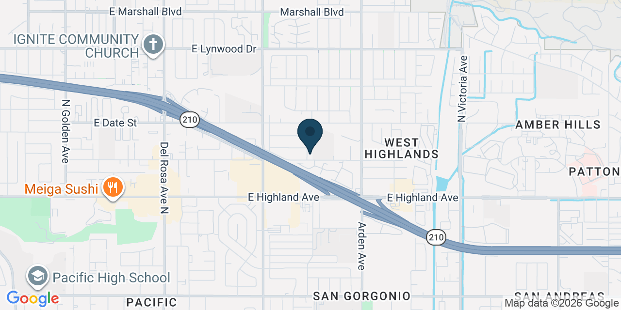 Map showing San Bernardino, San Bernardino County, CA